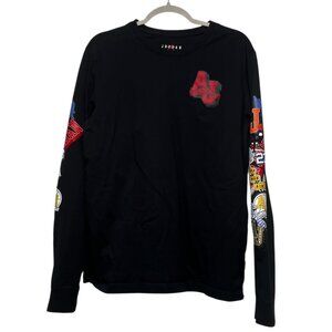 Air Jordan Varsity Long Sleeve Shirt Men's Large‎ Black Jumpman Logo Tee